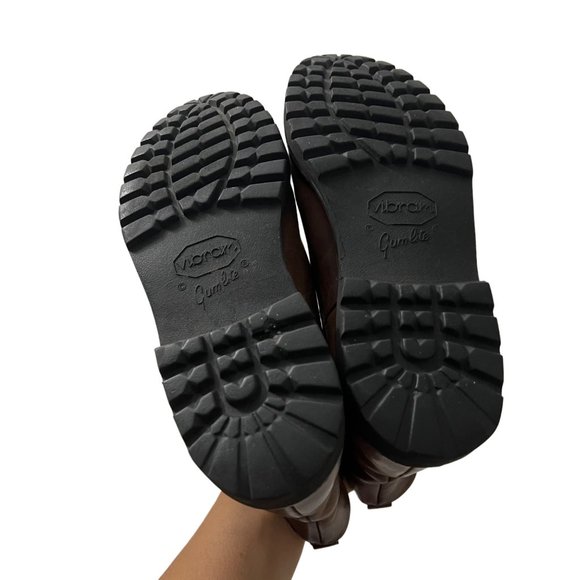 Mens Vibram Gumlite Brown Leather Mid Pull On Chelsea Boots Size 8 - Picture 7 of 7